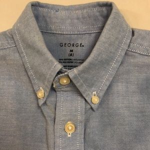 George Shirts & Tops - Blue Oxford Chambray Button Down Dress Shirt George Shirts & Tops - Blue Oxford Chambray Button Down Dress Shirt